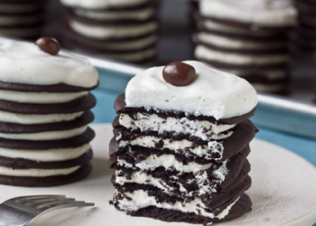 Crunchy Layered Neapolitan Sugar Wafer Ice Cream Cake