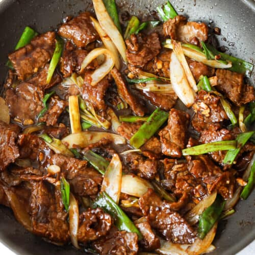 Tender Marinated Spicy Stir-Fried Beef with Leeks and Onions