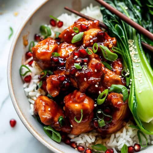 Spicy Crispy Pomegranate Chicken