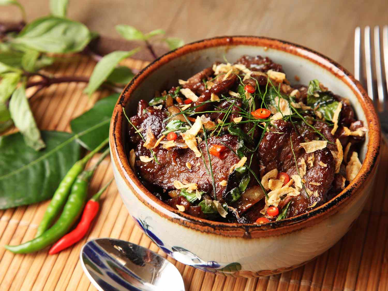 Quick Thai Beef Stir-Fry with Purple Basil and Chiles