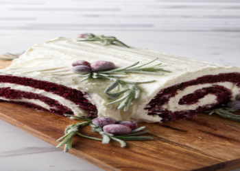 Southern Juneteenth Red Velvet Swiss Roll with Silky Cream Cheese Frosting