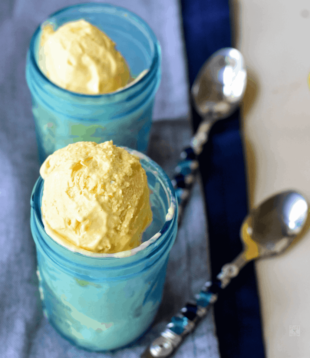 Zesty No-Churn Mango-Coconut-Lime Ice Cream