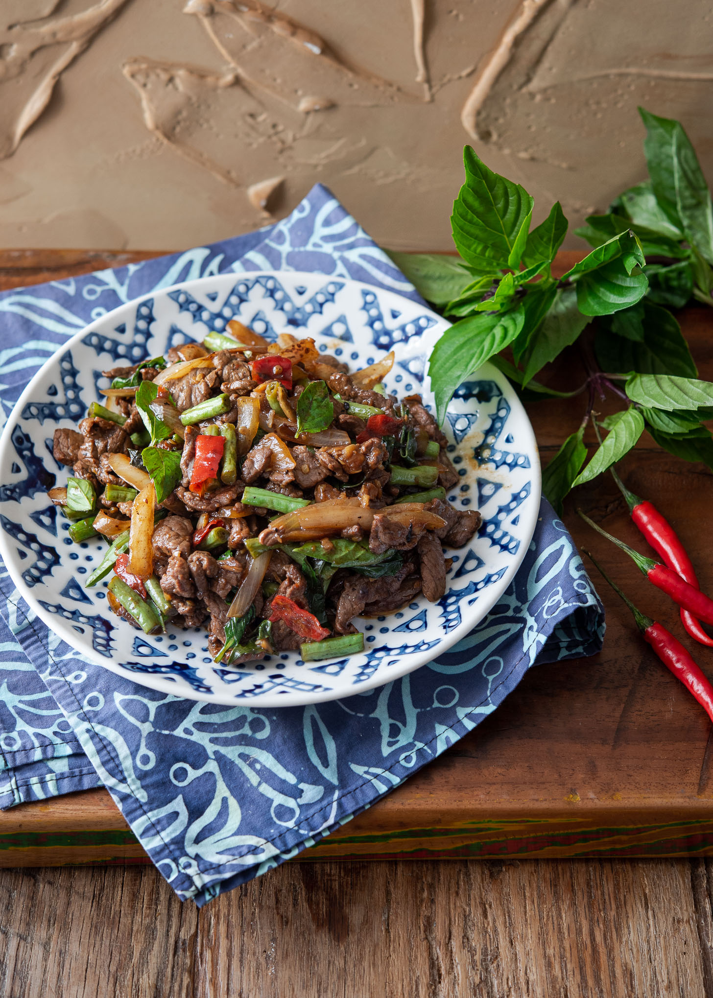 Quick Thai Beef Stir-Fry with Purple Basil and Chiles