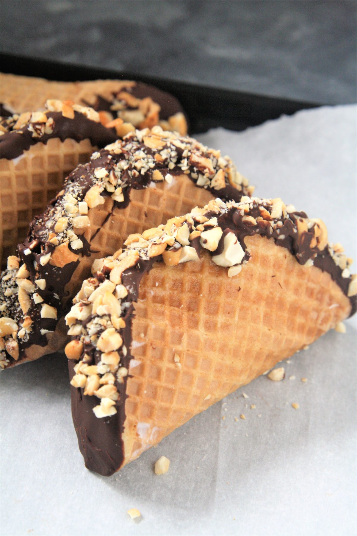 Homemade Chocolate-Covered Ice Cream Tacos