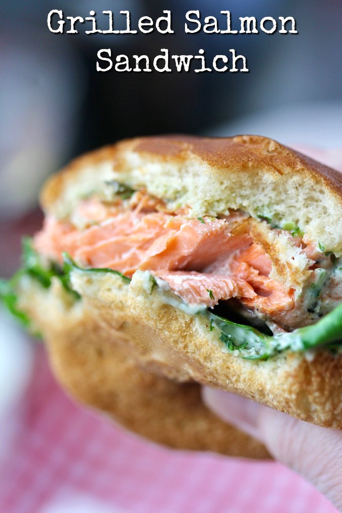 Herb-Grilled Salmon Sandwiches with Creamy Caper Sauce