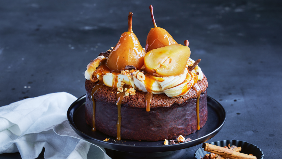 Caramelized Pear Chocolate Cake