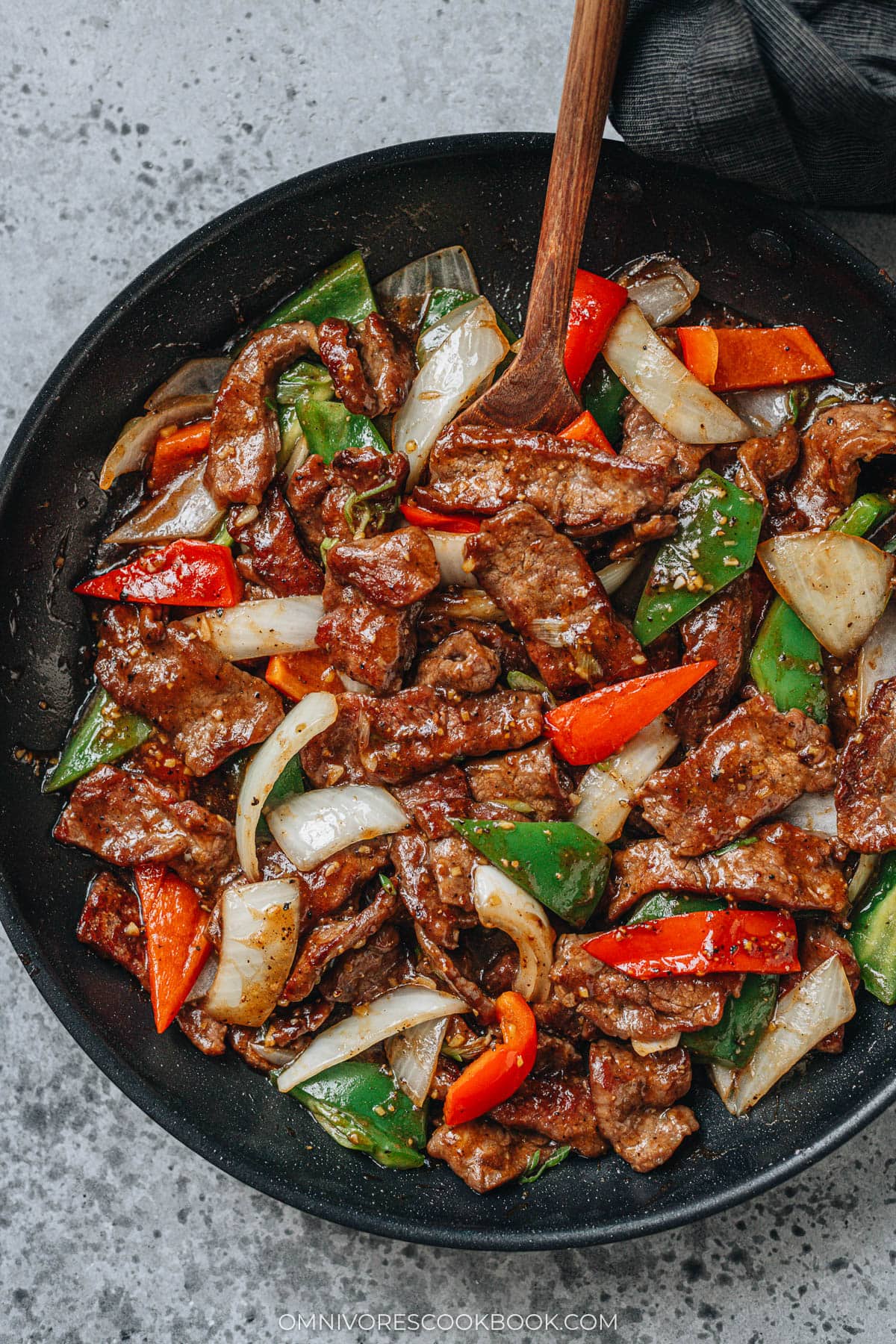 Chinese Pepper Steak Quick Stir-Fry with Wok Hei