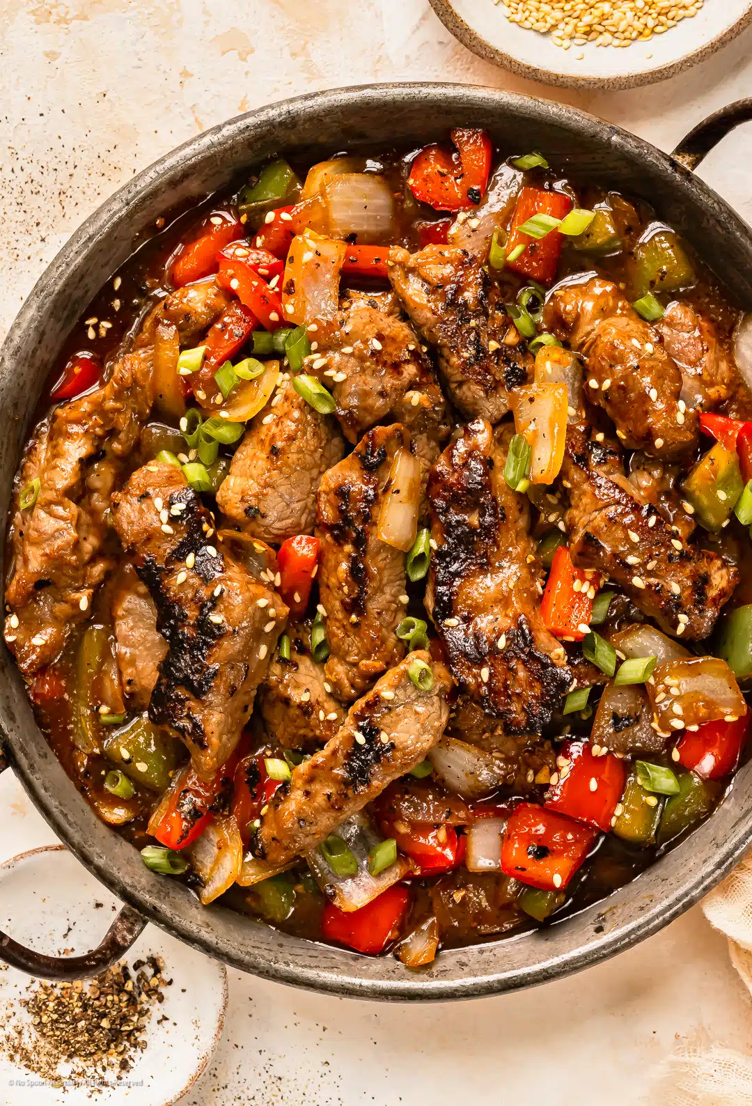 Chinese Pepper Steak Quick Stir-Fry with Wok Hei