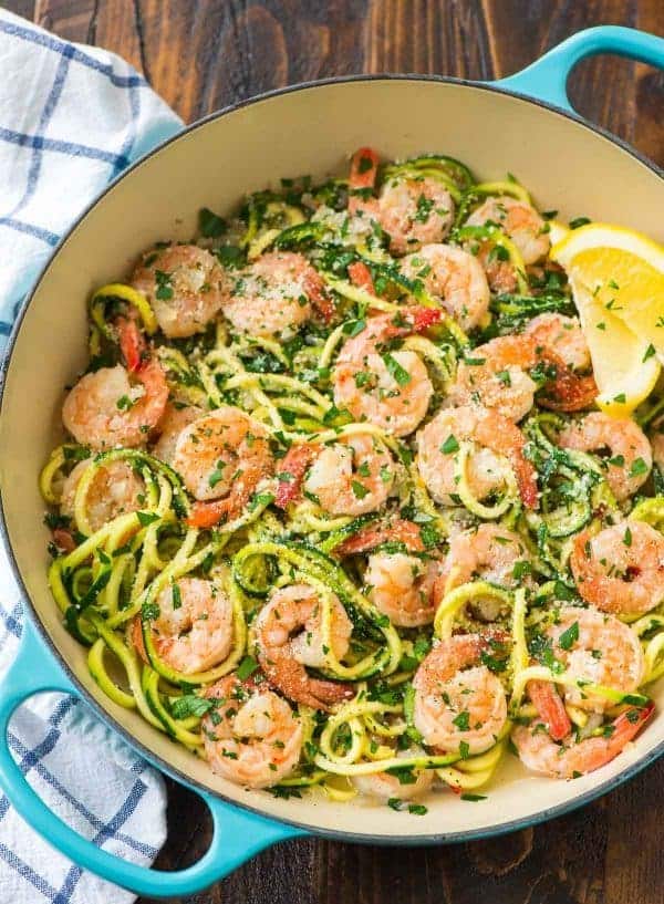 Quick Low-Carb Shrimp Scampi Zoodles