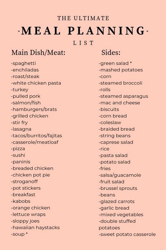food list ideas