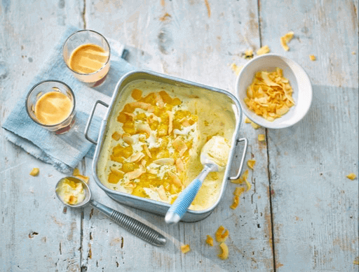 Zesty No-Churn Mango-Coconut-Lime Ice Cream