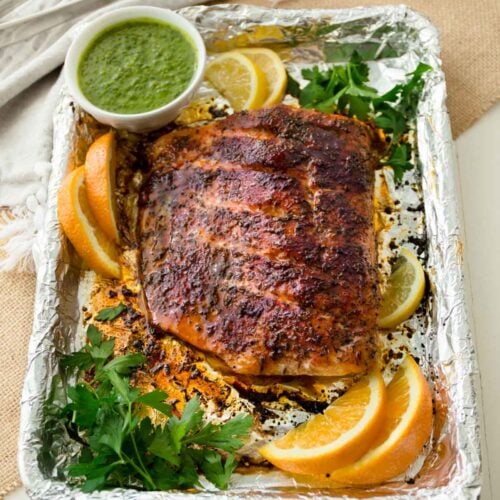 Tender Grilled Salmon with Bright Citrus Salsa Verde