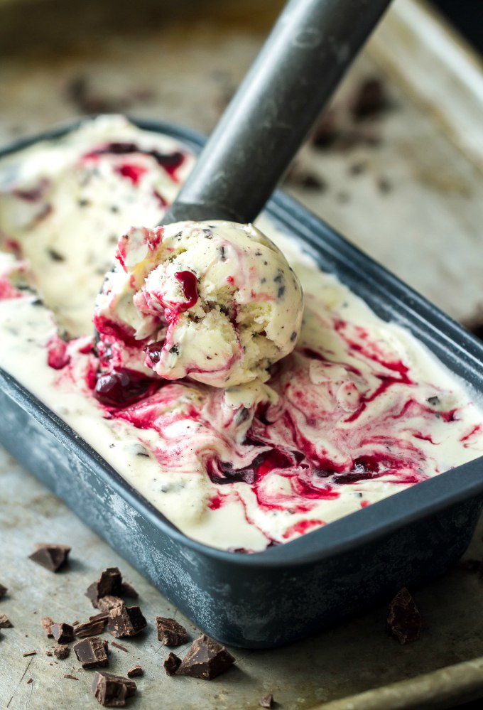 Cherry-Chocolate Swirl Ice Cream