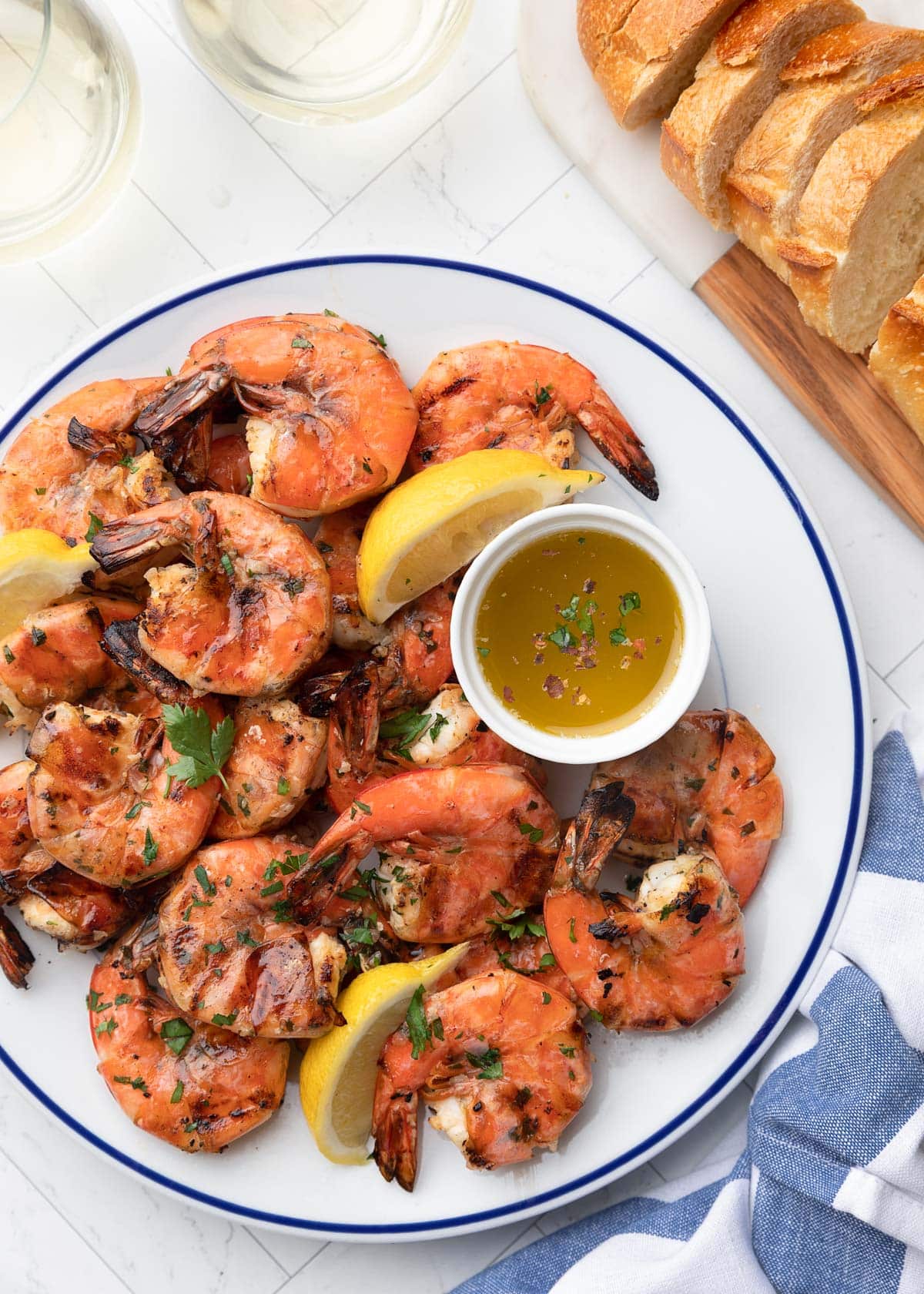 Marinated Grilled Shrimp Scampi with Garlic Butter