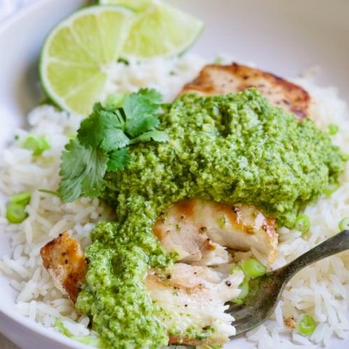 21-Minute Barbecued Mahi Mahi with Yellow Pepper-Cilantro Pesto