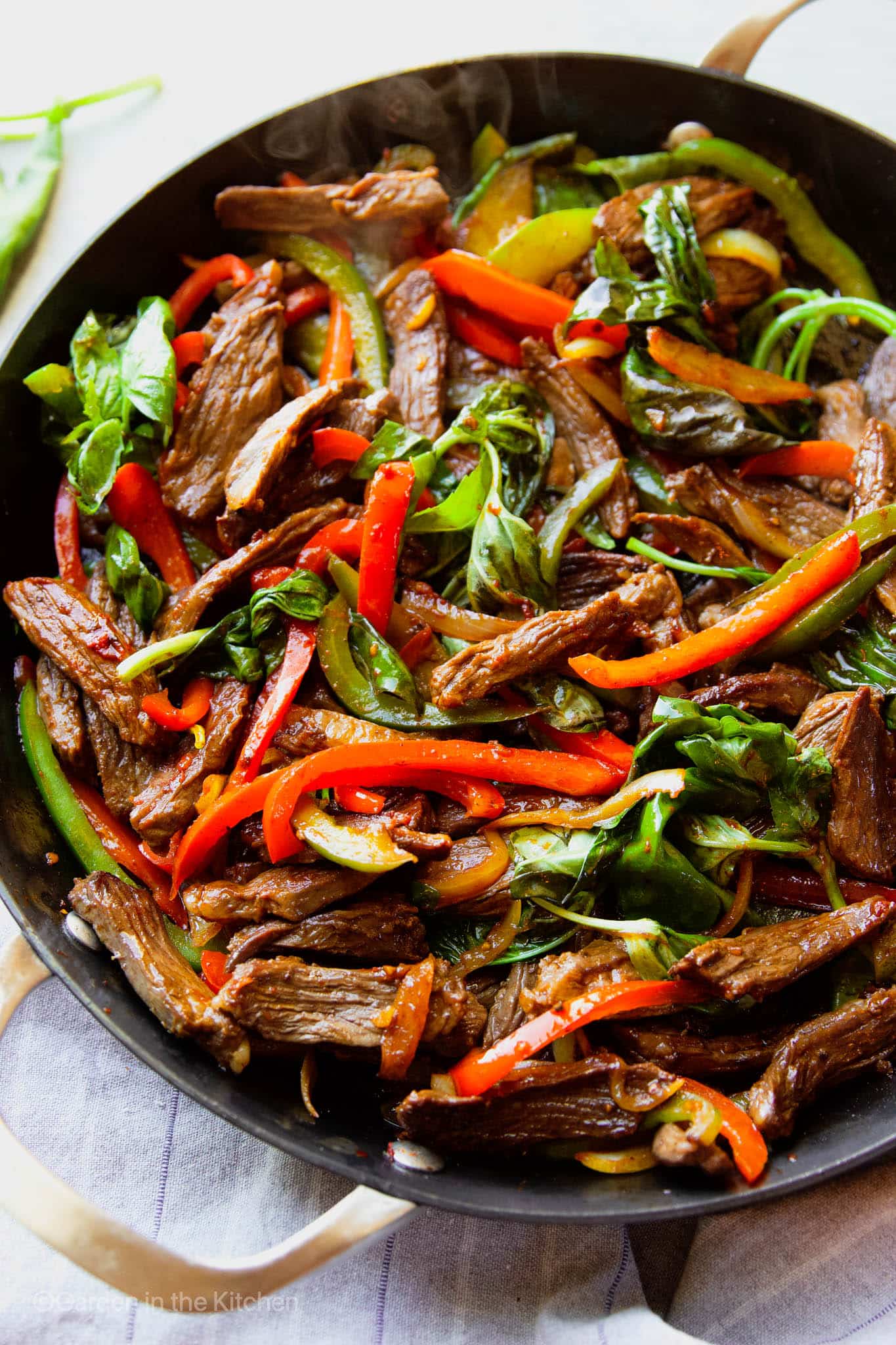 Quick Thai Beef Stir-Fry with Purple Basil and Chiles