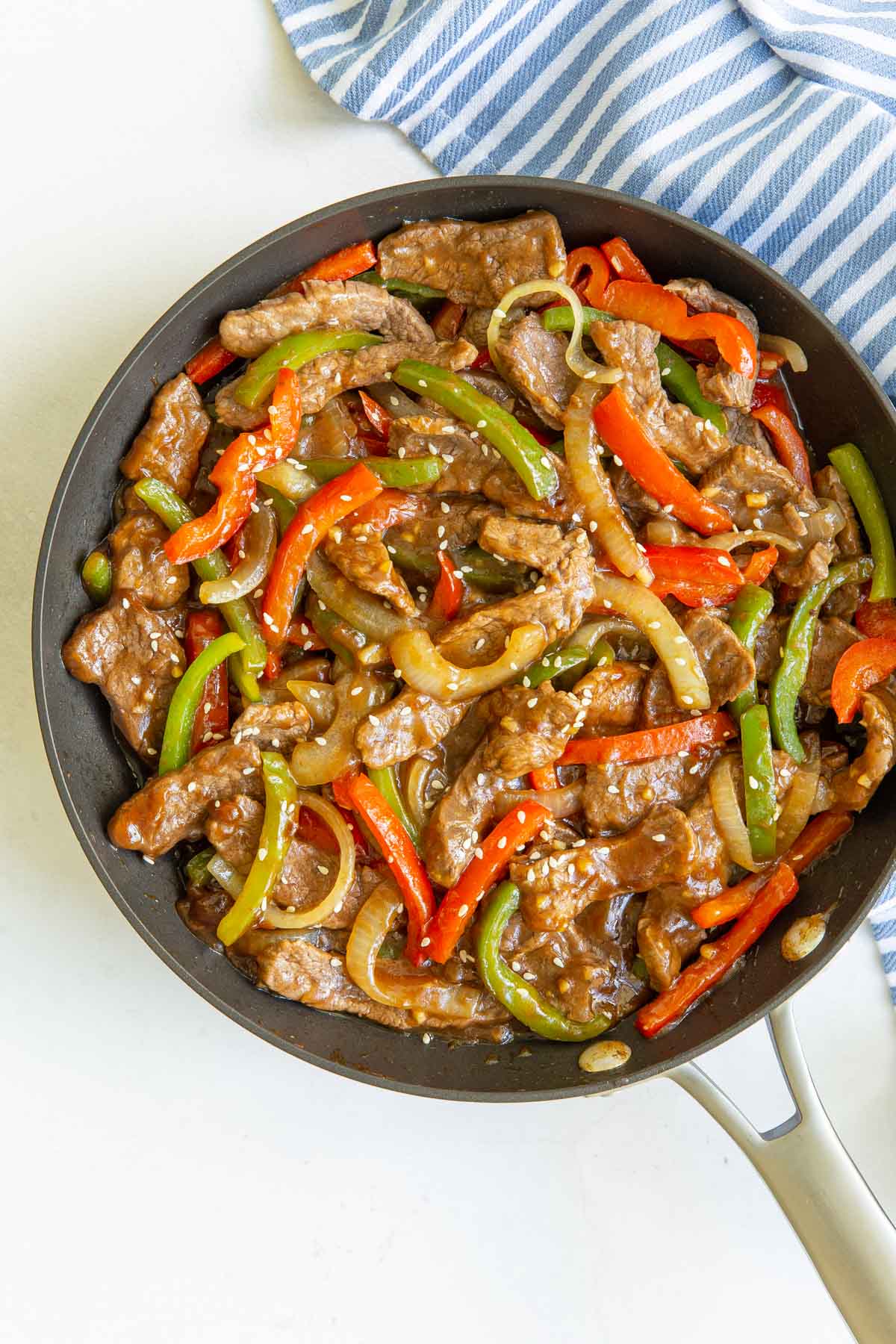 Chinese Pepper Steak Quick Stir-Fry with Wok Hei