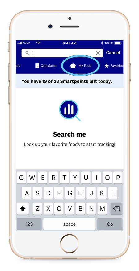 how to create a food on weight watchers app