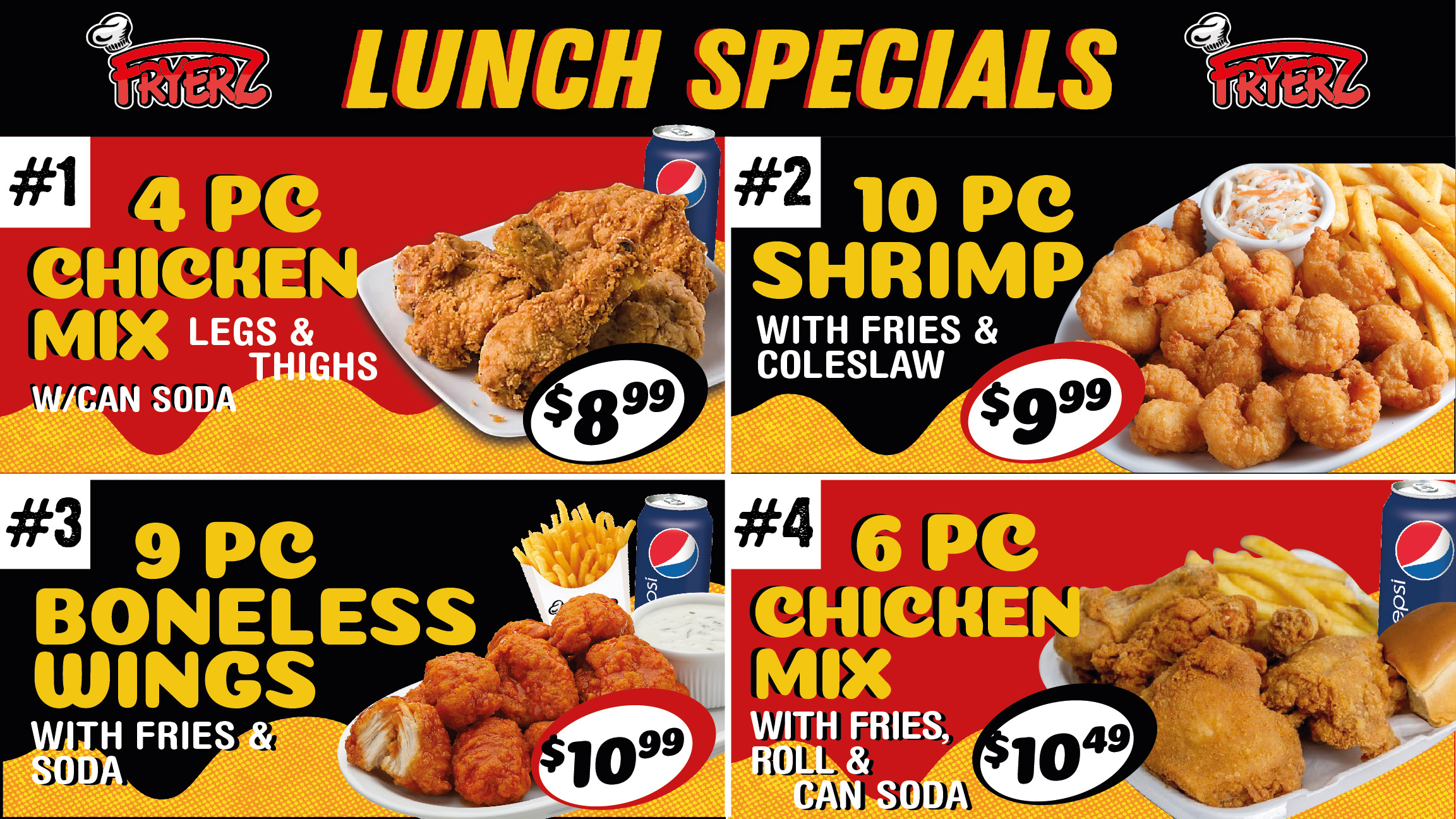 fryerz menu with prices