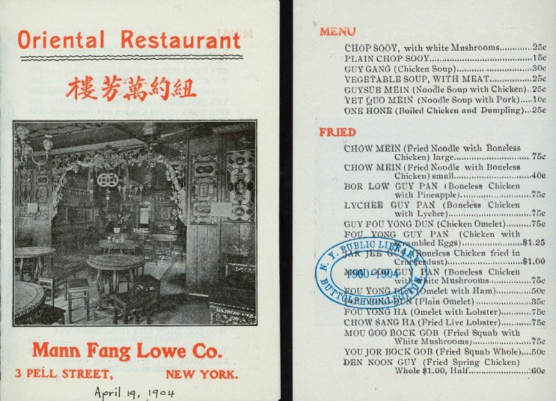 restaurant menu dataset